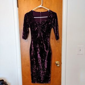 Bettie Page by Tatyana Crushed Purple Wiggle Dress